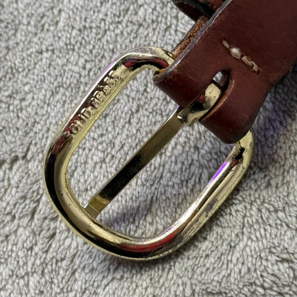 South Carolina Ribbon Belt Men 40 Flag Moon Palmetto Canvas Leather Brass Buckle